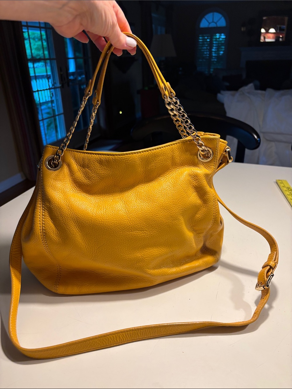 Michael Kors Yellow Leather Shoulder Bag/ cross body